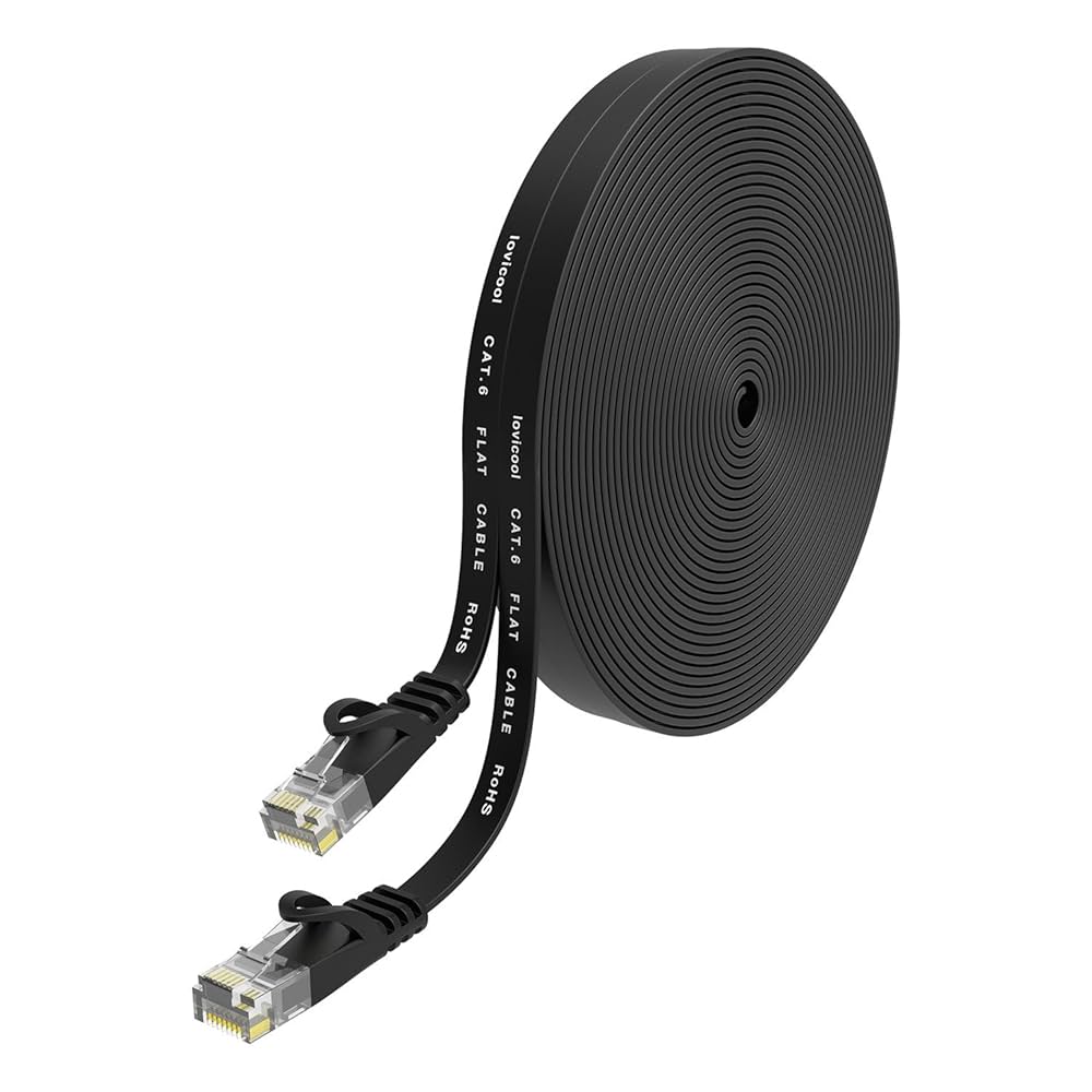 lovicool LANケーブル イーサネットケーブル CAT6準拠 ウルトラフラットケーブル RJ45コネクタ ギガビット 爪折れ防止 やわらか 100フット 30m Amazon.co.jp: LANケーブル イーサネットケーブル CAT6準拠